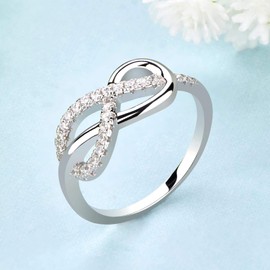 STARCHENIE Infinity Ring for Women 925 Sterling Silver Promise Band Ring Size 9