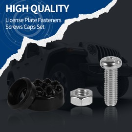 Car License Plate Fasteners Screws Caps Covers Black Universal Rhinestone License Plate Bolt Cap Plastic Washer