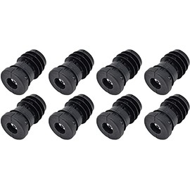 Design61 8 x Threaded Plugs Adjusting Plugs for Round Pipe with Inserted Metal Nut Diameter 25 mm 2.5 mm with M8 Internal Thread