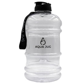 Crystal Clear Big Water Jug, Dishwasher Safe BPA Free 2.2-liter Wide Mouth Travel Sports Gym Water Bottle for Men and Women