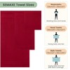 SEMAXE Solid 6-Piece Towel Set, Christmas Red, 600GSM 100% Cotton,