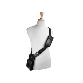 Real Leather Underarm Shoulder Holster Bag - Travel Organiser Wallet - Shoulder Utility Pouch - Removable Phone Pocket - Adjustable Cross Body Strap - Comfy Design - Fits Under Clothes - Black - RL705
