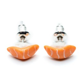 Miniblings Sushi Stud Earrings Handmade Japan Fish Asia Salmon Nigiri C - Handmade Fashion Jewellery I Earrings Stud Earrings, Polymer Clay