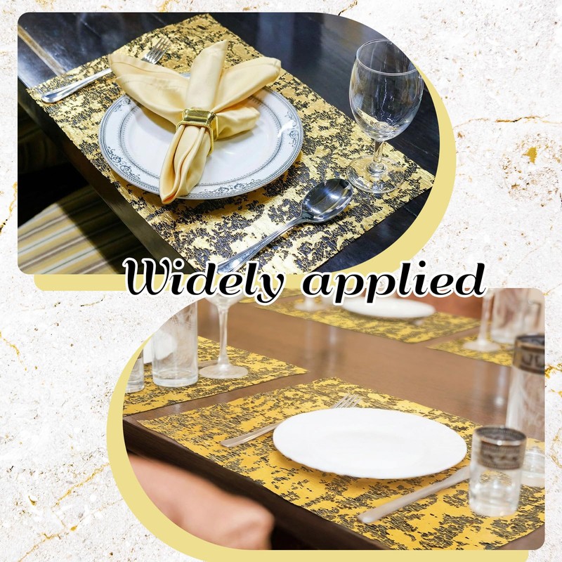 Gandeer 100 Pcs Gold Disposable Placemats 11 x 17 Inch