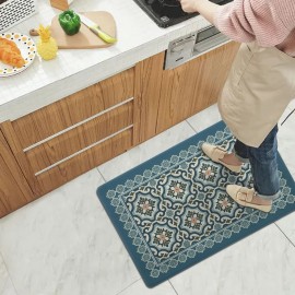 Modern Novelty Waterproof Stain Resistant Antimicrobial Non-Slip Heavy Duty PVC Kitchen Floor Mats Ergonomic Foam Backingsize: 20'*39', color: Green