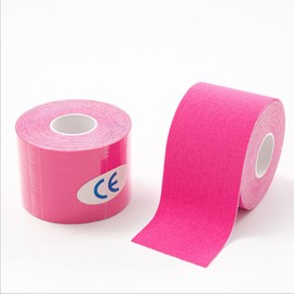 Kinesiology Tape 5M 2 Rolls Elastic Muscle Support Tape Improve Blood Circulation Waterproof and Latex Free for Exercise, Sports and Injury (Pink)