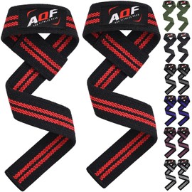 AQF Gewichthebergurte Neopren gepolsterte Handgelenksstütze, CrossFit Training Handgelenkgurte Bodybuilding Powerlifting Fitness Übungsgriffe (Rot & Schwarz)