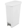 Sterilite 10588004 Slim Stepon Wastebasket, White, 11 Gallon