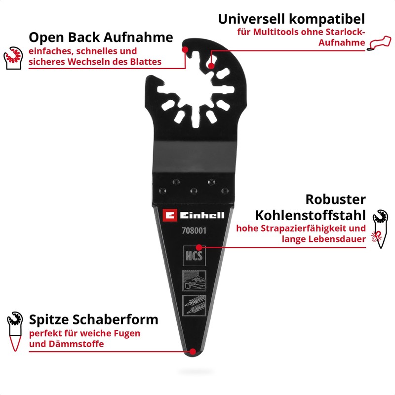 Original Einhell Scraper Pointed (CrV/SK7 Blade, Quick Change Function, Electrophoresis
