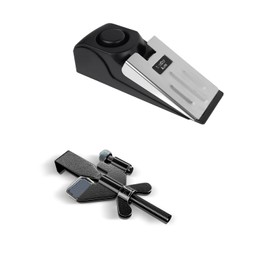 Security Door Stop Alarm with Wedge, 120dB Siren, Door Stopper with Built-in Alert System