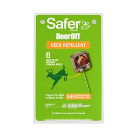 Safer Brand Deer-Off Deer Repellent Stations - 6 Waterproof Repelling Stakes for Gardens and Lawns - All Season Protection - 5962 - 6 Pack