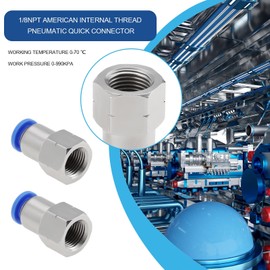 EMSea 4 Pieces 6 mm Pipe Outer Diameter x 1/8 Inch NPT Female Thread Push Fit Pneumatic Connection Adapter Straight Push to Connect Adapter for Air Fittings