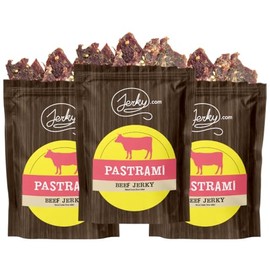 Jerky.com All Natural Pastrami Beef Jerky - No Added Preservatives, No MSG or Nitrates - Bold Pastrami Flavor, 100% Lean Beef (2.5 Ounce, Pack of 3)