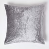 HOMESCAPES Luxury Silver Crushed Velvet Cushion Cover 24 x 24 Inch (60 cm) Square Grey Scatter Cushion for Sofa or Bed
