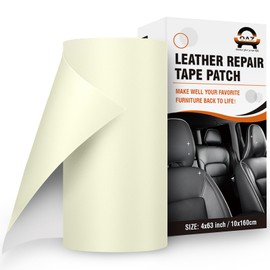 OAZ Self Adhesive Leather Repair Tape, 4X63 inch Leather Repair Patch for Furniture, Leather Repair Kit for Car Seats, Couch, Sofas, Chairs (Ivory)