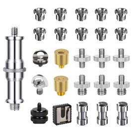 Homeet Camera Screw 1/4 Inch to 3/8 Inch Thread Screw Inch Screws Camera Tripod Thread Adapter Screw Complete for Ball Head, Tripod, Monopod, Quick Release Plate Pack of 26