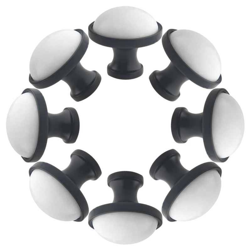 XINGYHENG 20Pcs/10Pcs Round Cabinet Drawer Knob White Ceramic Cabinet Dresser