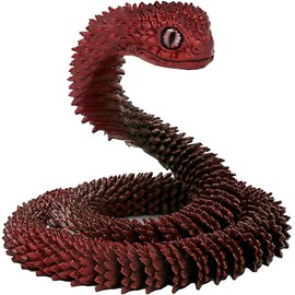 Joycabin 3D Printed Snake Toy, 60 cm Flexible Snake Fidget Toys, Snake Model, 3D Printed Animals Toy for Children, Gifts, Desk, Home Decor (Black Red)
