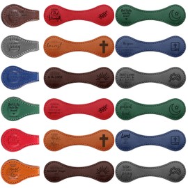 Sinload 12 Pcs Christian Magnetic Bookmarks Bulk Religious Leather Clips Bible Verse Bookmarks Magnetic Page Markers Scripture Church Gifts for Book Lovers Club Readers (Fashion)