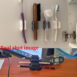 Adhesive Pen Holder for Desk Organizer,Pencil Holder Suitable for Office Desk Accessories,Flexible Pencil Holder for Walls Clipboards,School Office Supplies Stylus Pen Holder Organizer (6 Gray)