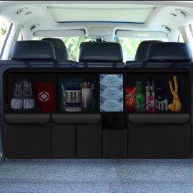 Car Boot Organiser, Xndryan Car Boot Storage with 9 Pockets, 105 x 51 cm Large Universal Car Boot Tidy Car Back Seat Hanging Organiser for Car Backseat Cover (Black)