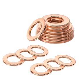 Qrity 20 Pieces Flat Washers Copper Flat Washers Gasket M10 Copper Sealing Rings Inner Diameter 10mm Outer Diameter 16mm for Screws Bolts