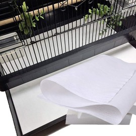 QBLEEV Bird Cage Liner Paper, Extra Large Size Pre Cut Sheets for Birdcages, Precut Absorbent Disposable Non-Woven Cages Cushion Pad Mat Accessories, Square-200 Sheets