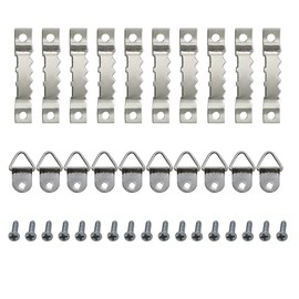 Ruidee Picture Hooks Set, Picture Frame Hangers, Prismatic Hangers, Serrated Hangers, Triangle Ring Hangers (Silver)