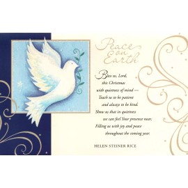 American Greetings Merry Christmas Peace On Earth White Dove Helen Steiner Rice Greeting Card