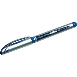 Pentel EnerGel Liquid Gel Stick Pen - Medium Pen Point Type - 0.7 mm Pen Point Size - Blue Ink - Silver Barrel - 1 Each