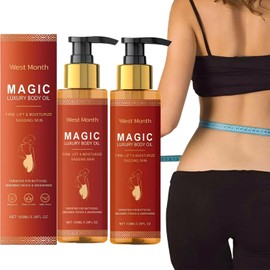 Magic Body Firming Oil, Skin Care Post-Shower Body Oil ,Deep Hydration & Anti-Wrinkle, Non-Greasy Formula for Glowing Skin,Lightweight Fast-Absorbing,Nourishes Skin, Reduces Fine Lines-2pcs