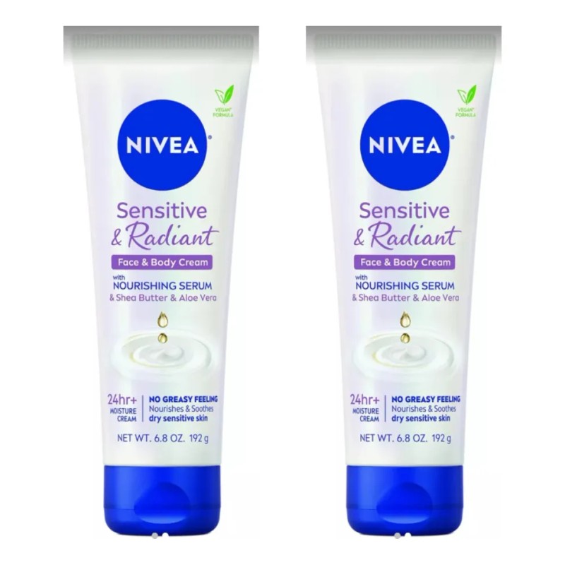 2 Nivea Sensitive & Radiant Cara Y Cuerpo 192g Sensitive