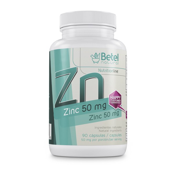Premium Quality Zinc by Betel Natural - 50 mg per Serving - 90 Caps