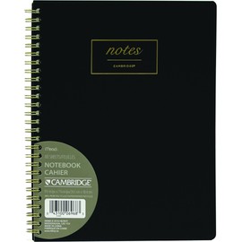 Cambridge 06968 Work Style Twin Wirebound Business Notebook, 9-1/2 x 7-1/2", 80 Sheets, Black