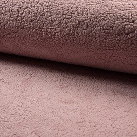 Cotton Teddy Sherpa Fleece Fabric Material - Old Rose, 1Mtr 150cmx100cm
