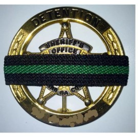 Green Line Mourning Band Memorial Badge Cover Reversible to Black Set of 4
