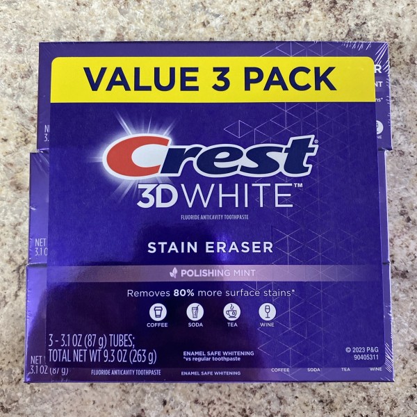 Crest 3D Stain Eraser Toothpaste, Polishing mint, 3.1 oz, 3