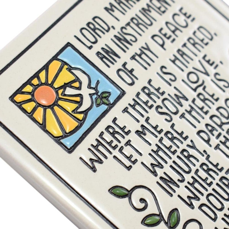 American Made Prayer of Saint Francis Ceramic Wall Plaque, 7.25-Inches