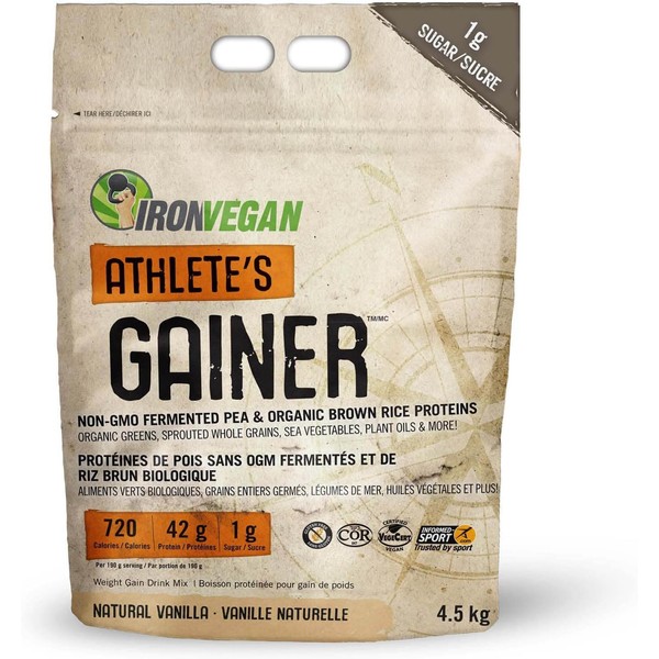Iron Vegan - Athlete's Gainer Vanilla, 10 lbs (4.5 kg)