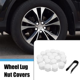 sourcing map 20 x 21 mm Universal Wheel Bolt Caps Wheel Bolts Wheel Nut Caps Plastic Cover Cap for Car White
