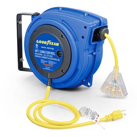 Goodyear Extension Cord Reels (12AWG x 40 FT (SJTOW Cable) w/LED Light-Up Tap)