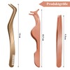Pack of 3 Eyelash Tweezers, Eyelash Tweezers for Eyelash Extensions,
