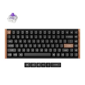 Keychron K2 HE QMK Wireless Gaming Custom Mechanical Keyboard, 2.4 GHz/Bluetooth/Wired 75% Layout Hot-Swappable Programmable RGB Backlit Gateron Magnetic Switches for Mac Windows, Wood Frame-Black