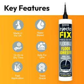from Floor-Fix Pro All in One Micro Precision Injector Kit, for Fast Repair of Loose & Hollow Tiles, Wood, Laminate & LVT Featuring 2-6mm Stainless Steell Tip with Never-Clog Cap. (3)