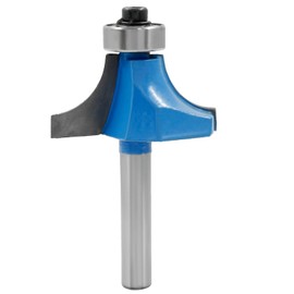 LDEXIN 7/8" Radius Roundover Router Bit with 1/4" Shank, Roundover Edging Router Bit Corner Rounding Edge Forming Bit for Woodworking Edge Processing, Blue