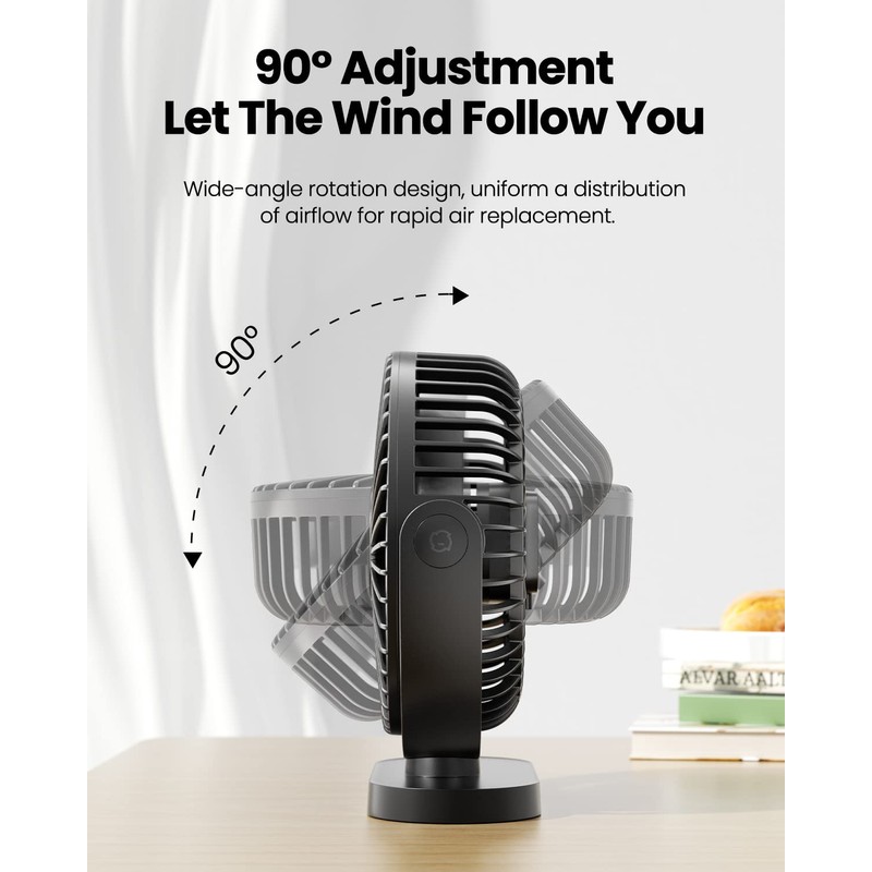 Gaiatop USB Desk Fan, 3 Speeds Powerful Portable Fan, 5.5