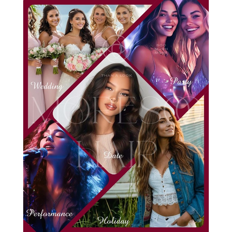 Moresoo Sew in Hair Extensions Real Human Hair Natural Black