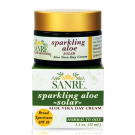 SanRe Organic Skinfood - Sparkling Aloe - Organic Aloe Vera Day Cream For Oily/Combination to Acne Prone Skin - SPF 30