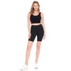 Leggings Depot YL77AS8-BLACK-L High Waisted 8" Yoga Shorts with Side