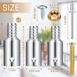 Zhengmy Kit de reparación de puntas roscadas de repuesto para mango de poste de extensión para escoba de metal (0.8 pulgadas, 0.87 pulgadas, 1 pulgadas)
